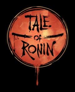 Tale of Ronin: Rough brushstroke lettering inside a red ink-stamped circle seal.