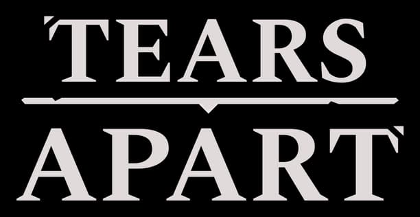 Tears Apart: Bold serif capitals split by a long divider line with center notch.
