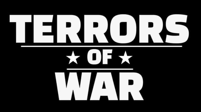 Terrors of War: Bold condensed sans-serif with divider lines and star accents.