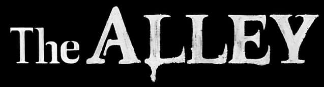 The Alley: Distressed bold serif text with dripping A and heavy glitch-like grain.