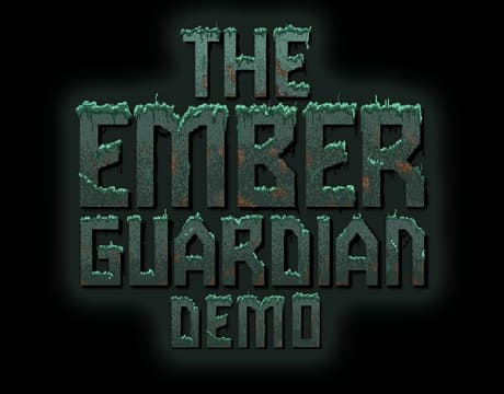 Blocky, weathered font with glowing green outline and moss-like texture accents.