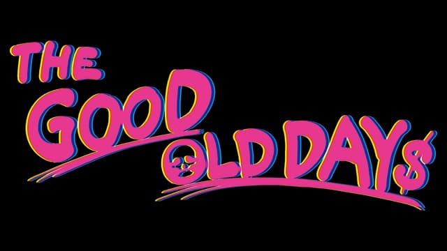 Bold retro font with vibrant shadows; skull motif in "O".