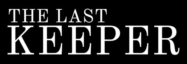 The last keeper: Bold, serif font with wide spacing in white on transparent background.