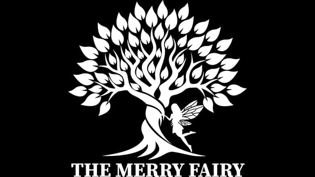 Stylized tree with a fairy silhouette; bold serif font underneath.