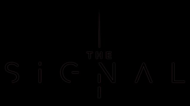Black font with sci-fi elements and vertical line through text.