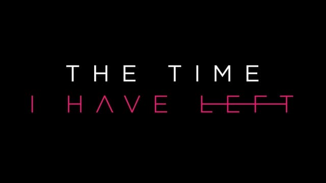 Stylized sans-serif font, pink glitch effect on bottom text.