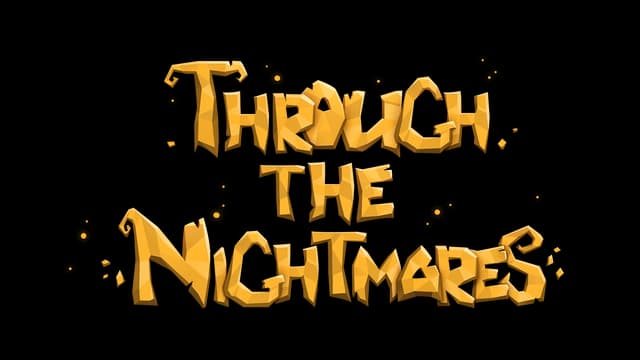 Blocky, yellow text with 3D effect and scattered pixel accents.