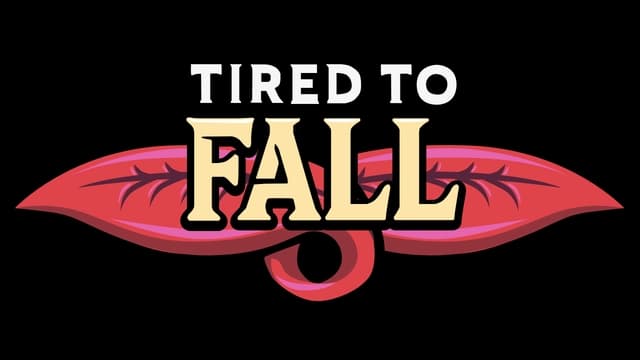 Bold serif font intertwines with stylized red leaves in center.