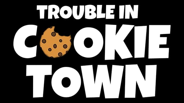 Chunky white letters with a cookie graphic replacing the "O" in "Cookie."