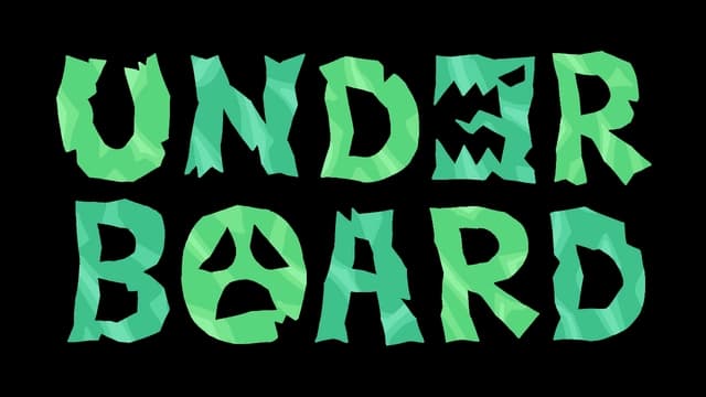Halloween-themed font; "O" is a scared face, "E" a snarling dinosaur.