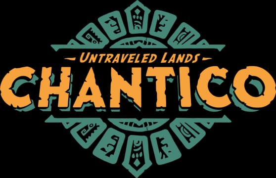 Bold, distressed font with tribal decorative elements around the text.