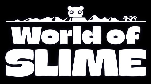 World of Slime: Bold rounded white letters with dark outline, topped by dripping slime bar.