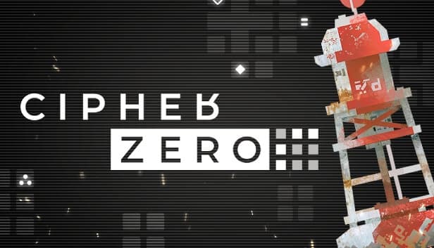 A red and white navigation buoy with geometric design elements against a black background with grid lines.