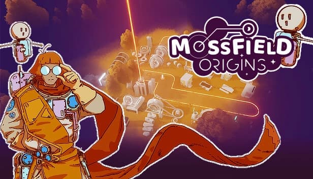 A woman in a steampunk outfit adjusts goggles, while a bright, futuristic cityscape unfolds behind her.
