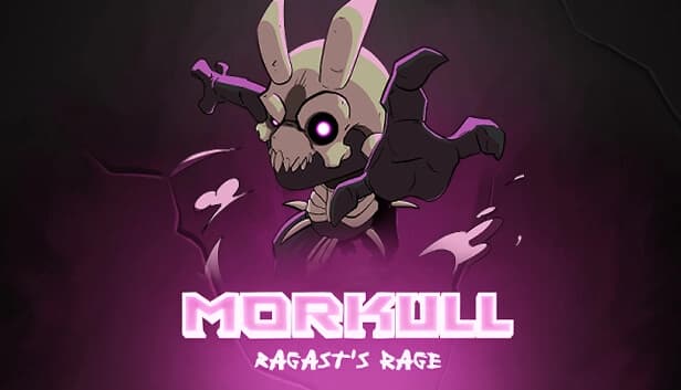 A skeletal creature with glowing eyes and clawed hands emerges from a dark, misty background.