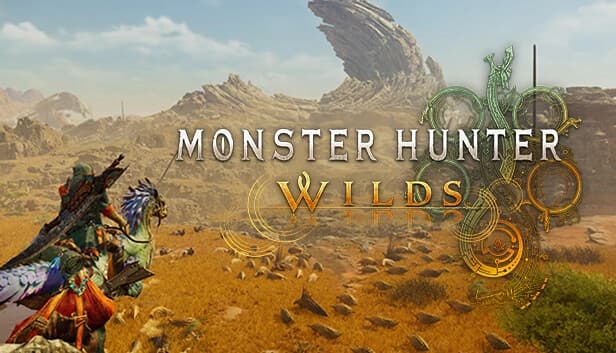 A warrior in colorful armor rides a bird-like creature through a vast desert landscape under blue skies.