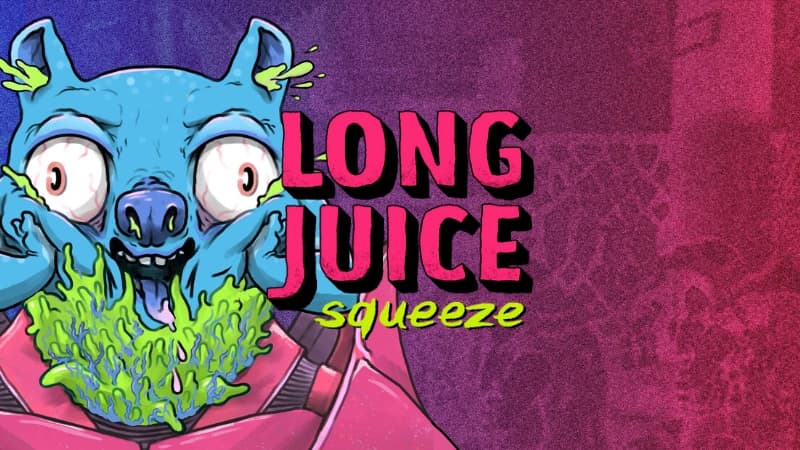 Blue cartoon creature with large eyes and green slime oozing from ears, mouth, wearing red armor.