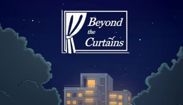 Night scene with a brightly lit apartment building surrounded by dark silhouetted trees and stars.