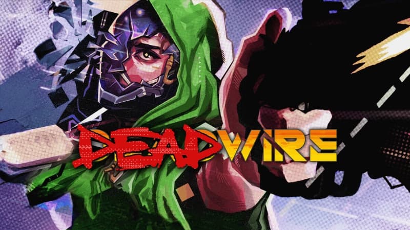 Young person in a green hoodie aims a weapon, wearing dog tags and a tech mask that is shattering.