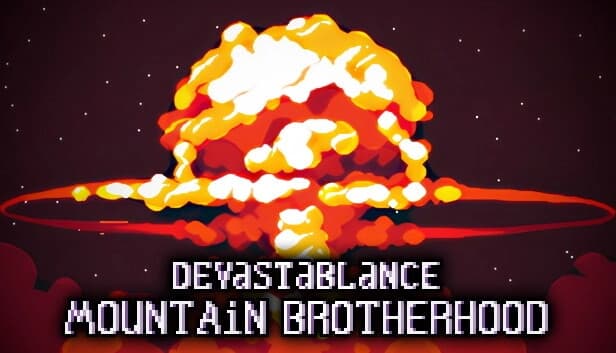 A vivid explosion illuminates the dark sky with a mushroom cloud of red and orange, exuding intense heat.