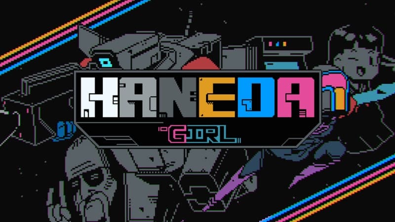 Futuristic robot with retro design beside young girl warrior in vibrant space-themed color palette.