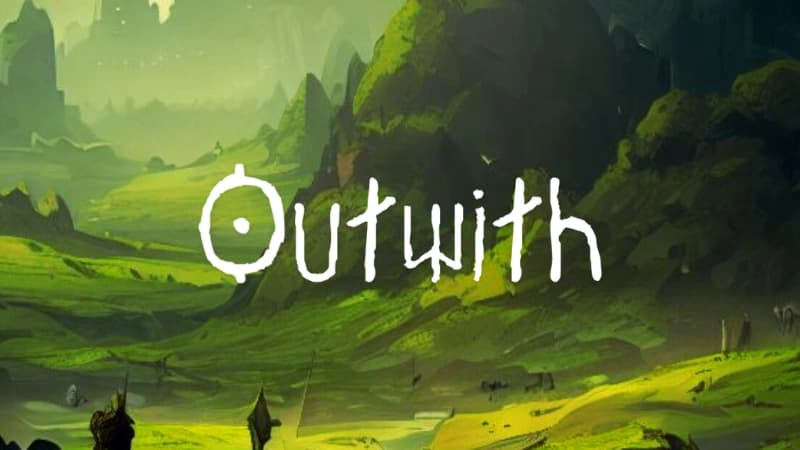 A lush, verdant landscape with rolling hills and shadowy mountains under a green-tinted sky.