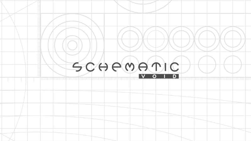 Decorative grid pattern with geometric shapes, thin lines, and circles. Central text is present.