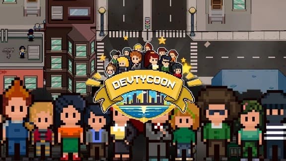 Pixelated characters of diverse appearances stand in a cityscape background, displaying unique styles.