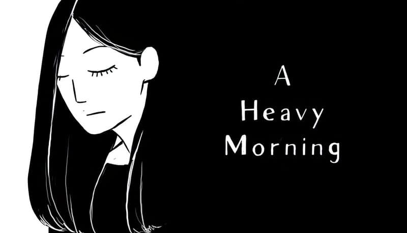 A Heavy Morning: Young girl with long hair and closed eyes rests against a dark background, suggesting deep thought or exhaustion.