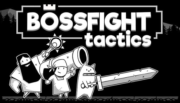 A bearded man wields a mace, a young girl aims a cannon, and a man in a cat suit brandishes a sword, set in a forest.