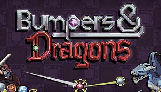 Bumpers & Dragons: Wizard aims a glowing orb at a blue dragon beside coins and dice in a dark dungeon hall.