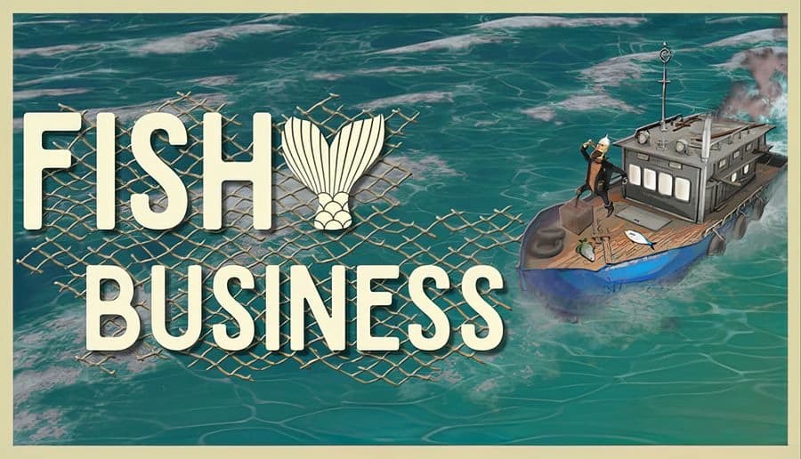 Fishy Business: Seagull perched on a fishing trawler deck beside fish and seaweed in choppy teal water.