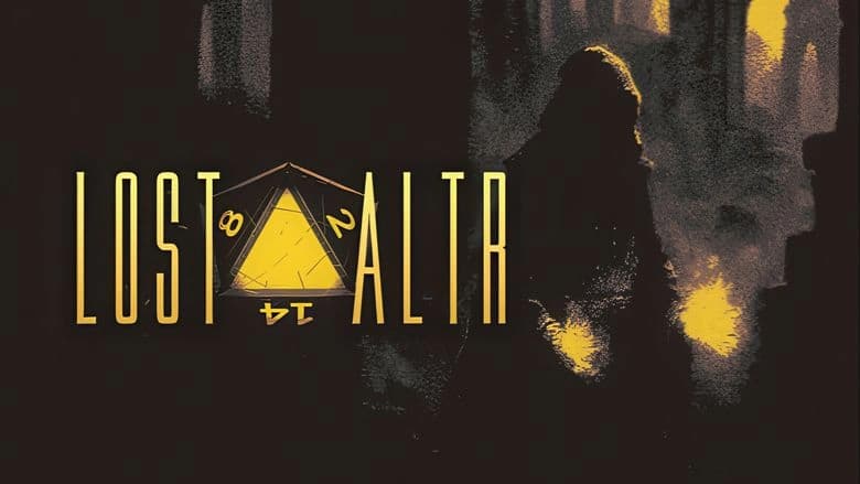 A hooded figure stands in a dim passageway, conjuring glowing fire with outstretched palms; ruins and columns loom behind.