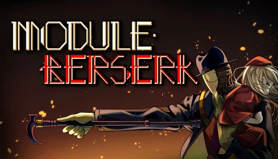 MODULE: Butler-styled automaton holding young woman, wears hat and suit, extends cane in desert-like steampunk setting.
