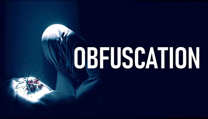 Obfuscation: Hooded figure cradles glowing roses in dark void, creating mysterious contrast and intrigue amidst darkness.