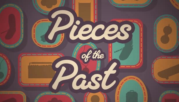 Colorful silhouettes of shoes, briefcases, skateboard, and other items are arranged in scattered frames on a wall.