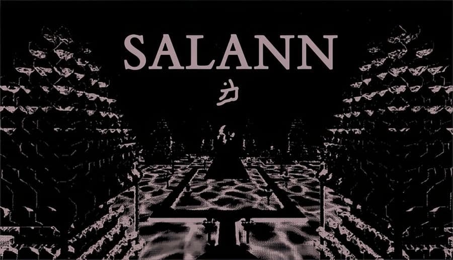 SALANN: lone hooded figure faces a line of undead townsfolk in tattered clothes beneath a dark, empty sky.
