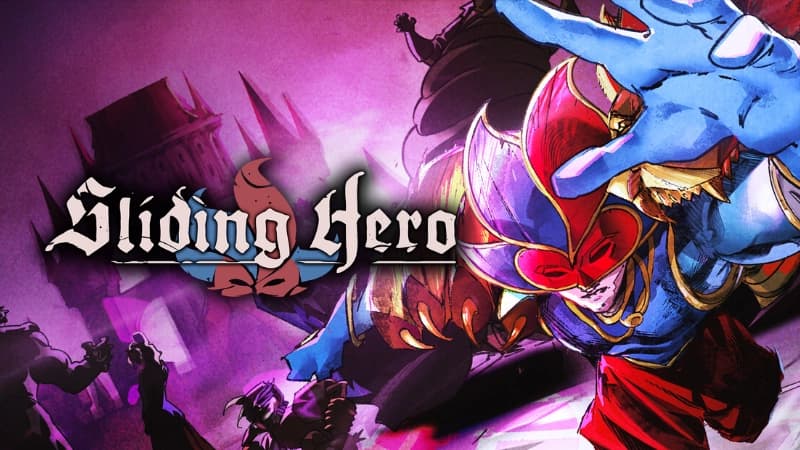 A blue-skinned warrior in colorful armor is grabbed by a clawed hand, with a castle and figures in the background.