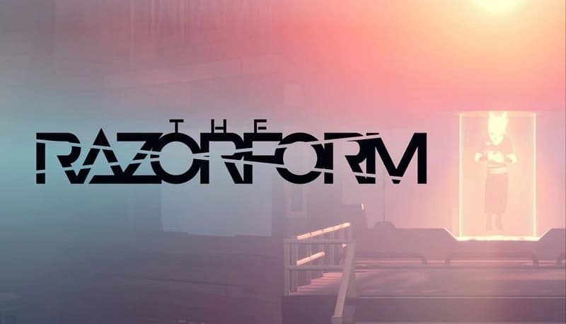 The Razorform: A human silhouette stands inside a glowing chamber in a futuristic lab setting with ambient light.