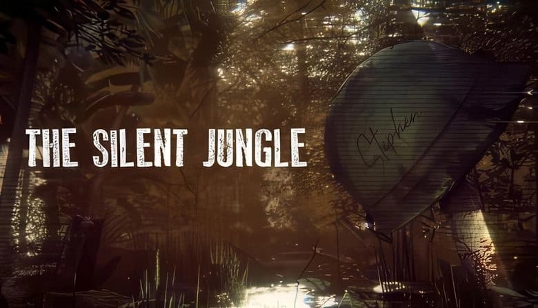The Silent Jungle: Dense Vietnam jungle with shafts of light and a worn military helmet signed "Stephen" in foreground.