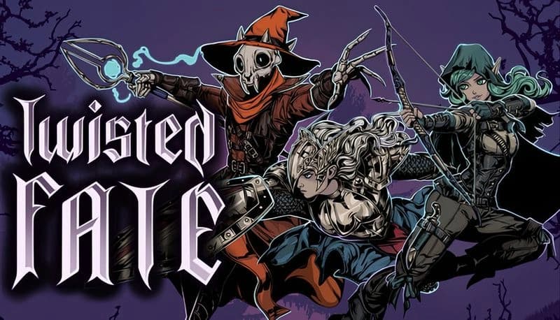 Twisted Fate: Skeleton mage in a wide-brimmed hat stands in a dark forest, casting a glowing spell with a wooden staff.