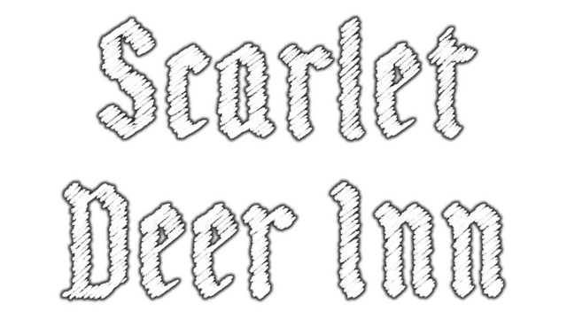 Gothic-style text with a distressed, embroidered effect.