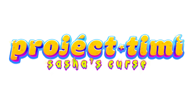 Rounded orange text with blue outline; playful, bubbly font style.