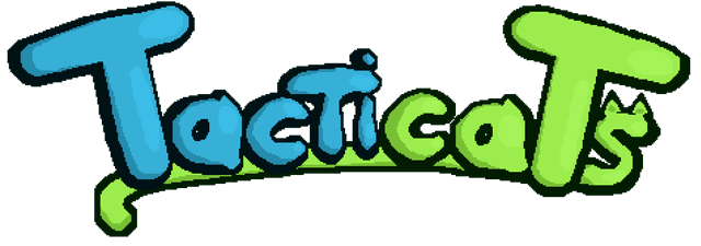 Playful, curved font with character shapes, bold blue and green.