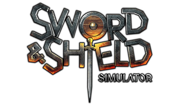 Metallic letters with sword as 'I' and shield as 'O'.
