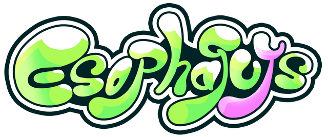Stylized, colorful bubble letters with a glossy, 3D liquid effect.