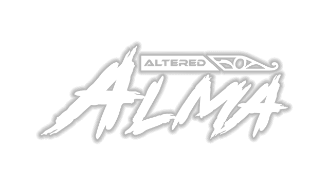 Brushstroke font with dynamic strokes and angular, futuristic accents.