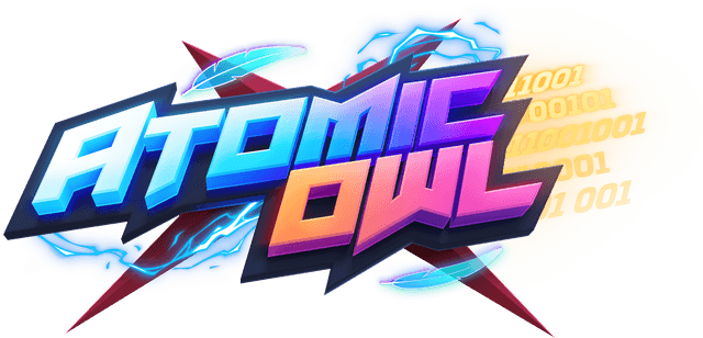 Bold 3D, angular design with neon gradient and dynamic lightning effects.