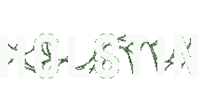 Bold, white serif letters entwined with green vines.