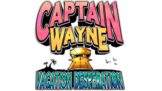 Cartoonish font with bold, colorful letters; gold skull in shades.